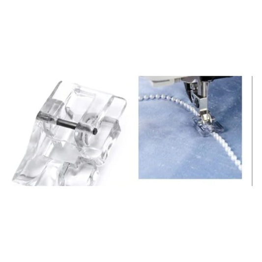 Round bead foot for household sewing machine