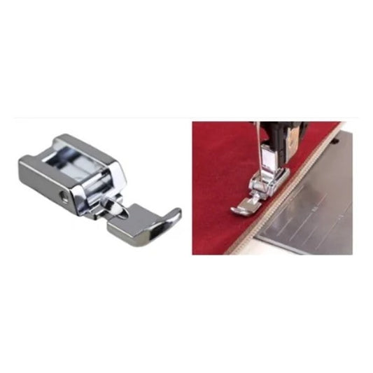 Narrow zipper foot for household sewing machine