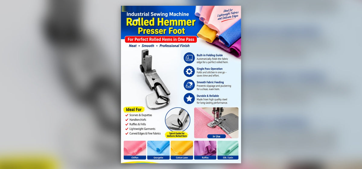 Rolled hemmer presser foot
