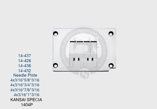 Strong-H 14-437 Needle Plate Kansai Special 1404P (4×3-16)