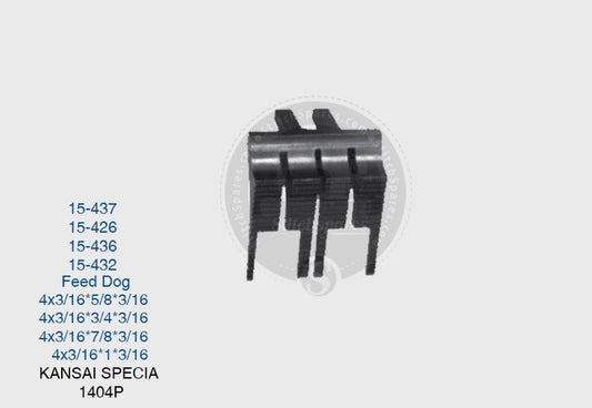 Strong-H 15-437 Feed Dog Kansai Special 1404P (4×3-16)