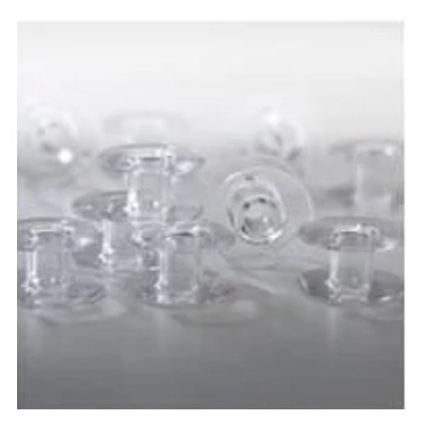 Clear plastic bobbins