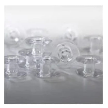 Clear plastic bobbins