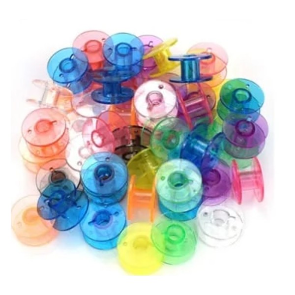 Colour plastic bobbins